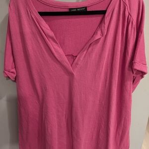 Lane Bryant Pink Short Sleeve Tee